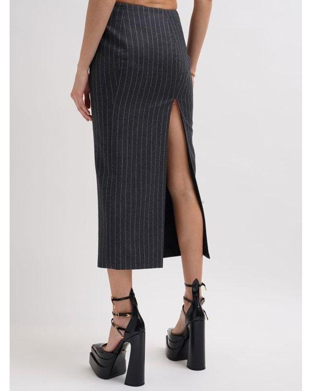 Versace Black Striped Skirt