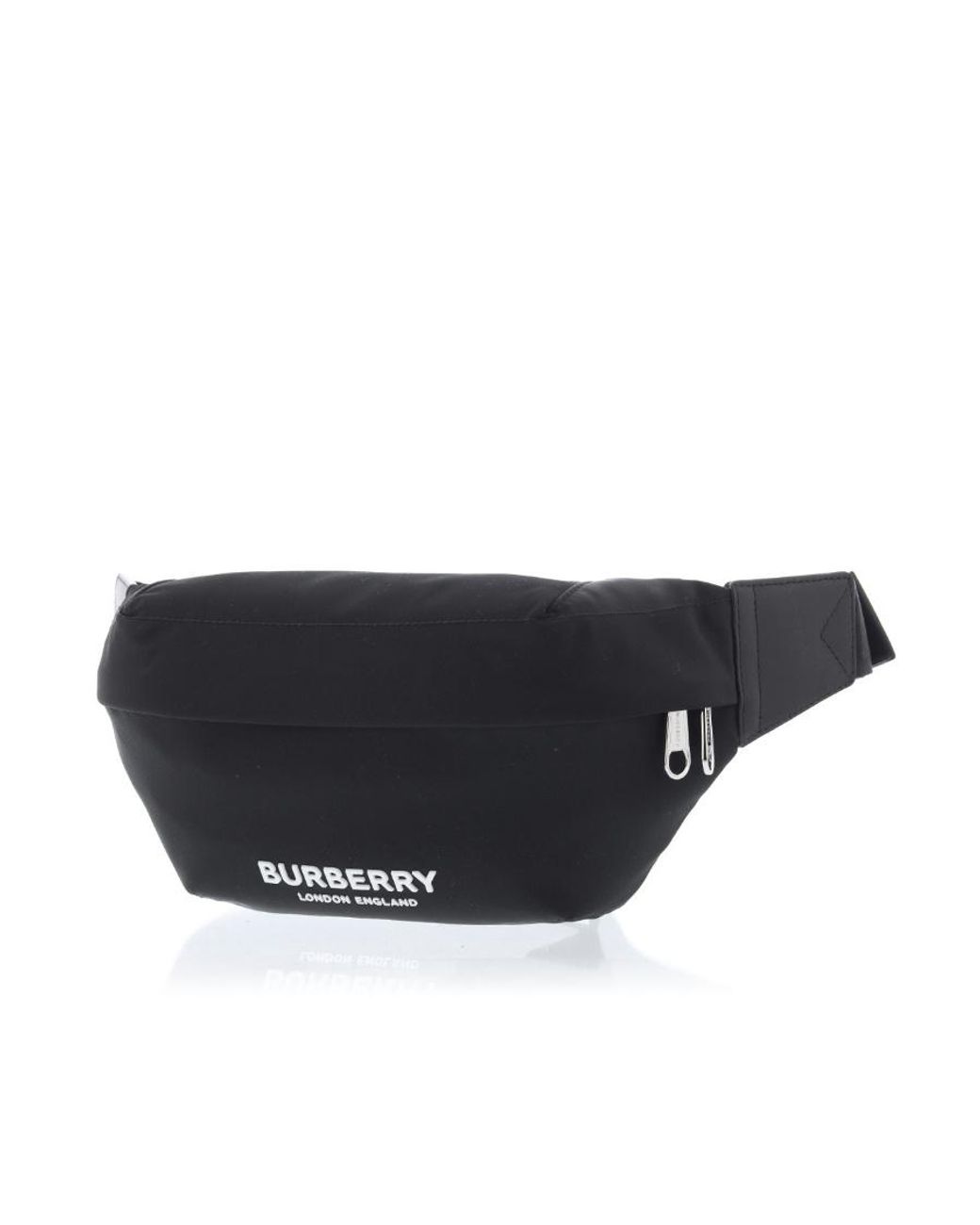 Burberry Black Logo Printed Zipped Belt Bag for men