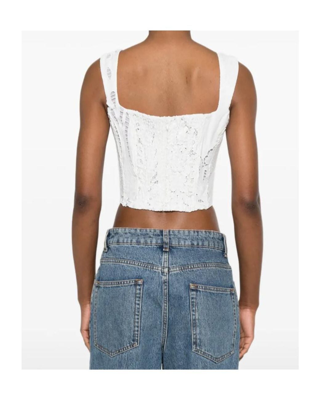 GIUSEPPE DI MORABITO White Cutout Bustier Top