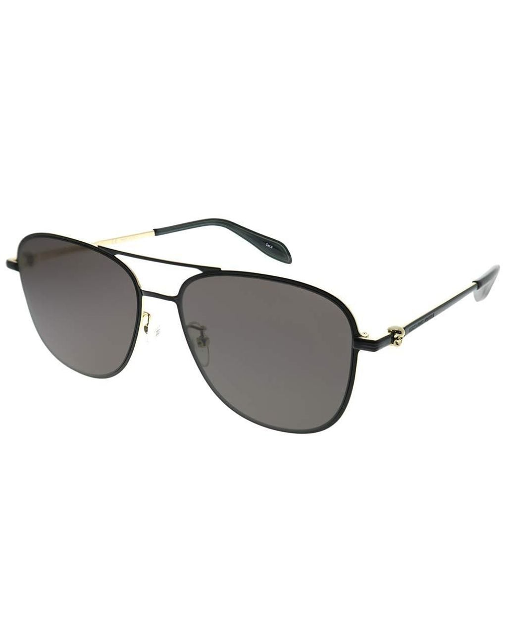 McQueen Metallic Logo Sunglasses for men