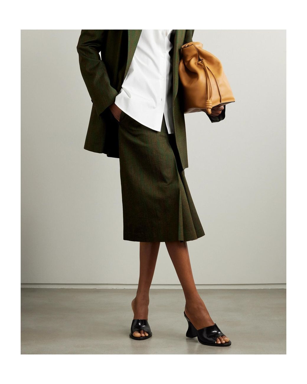 Dries Van Noten Green Waist Loop Skirt