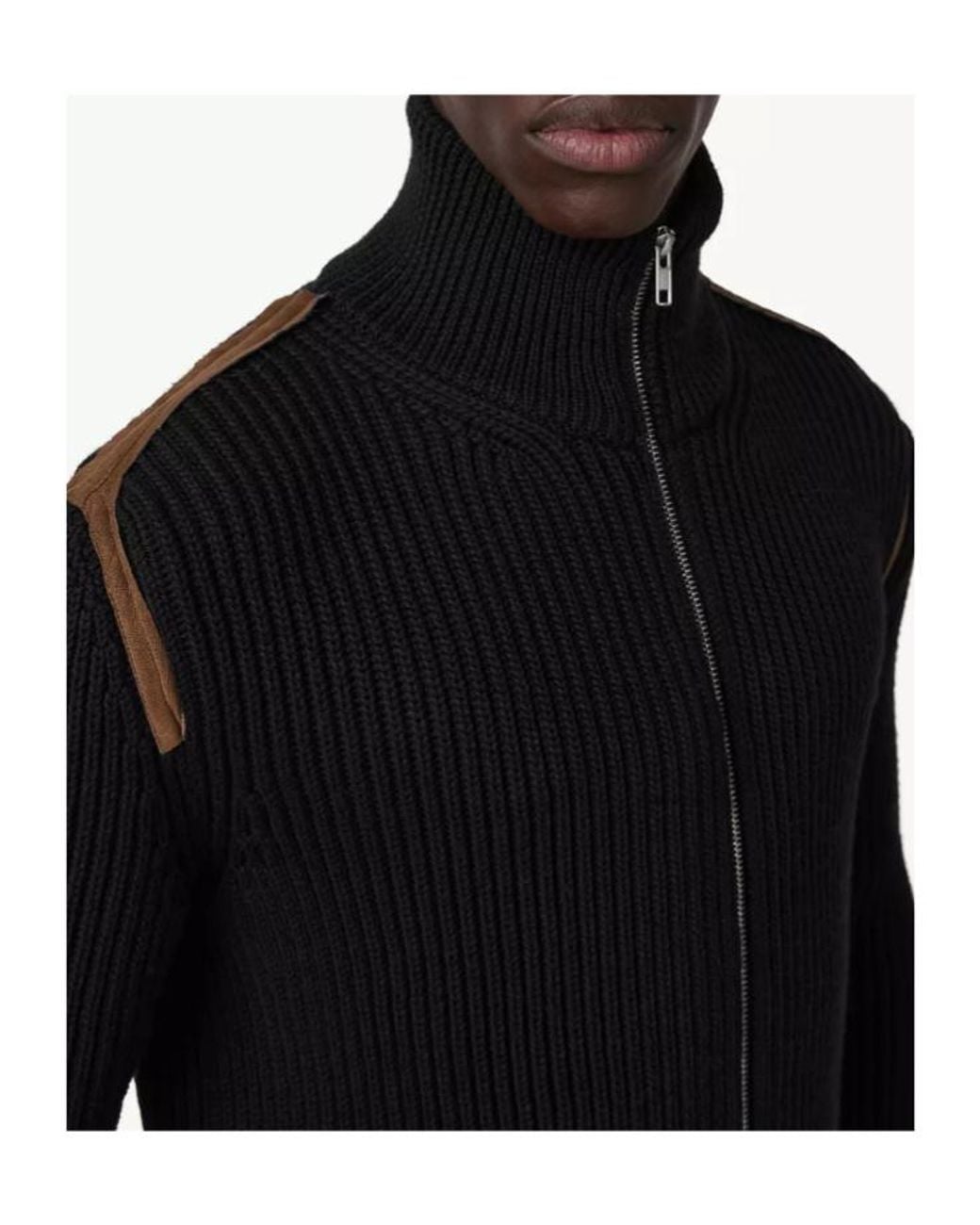 MM6 by Maison Margiela Black Ribbed-Knit Panelled Jacket for men
