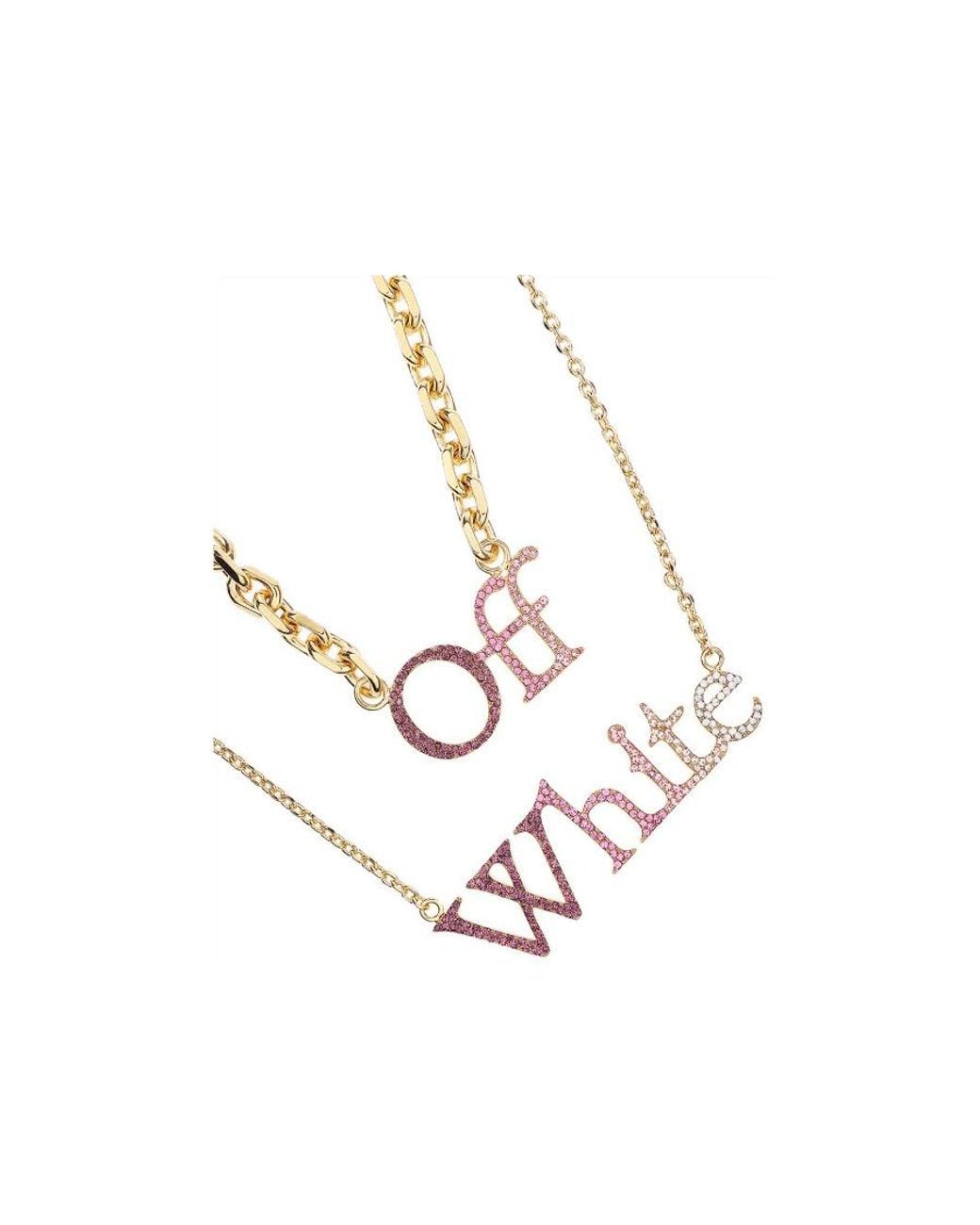 Off-White c/o Virgil Abloh Metallic Logo-Pendant Necklace