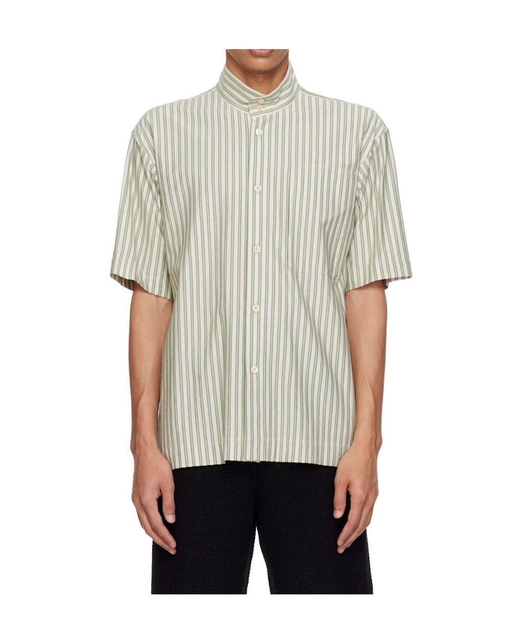 Homme Plissé Issey Miyake Gray Striped Shirt for men