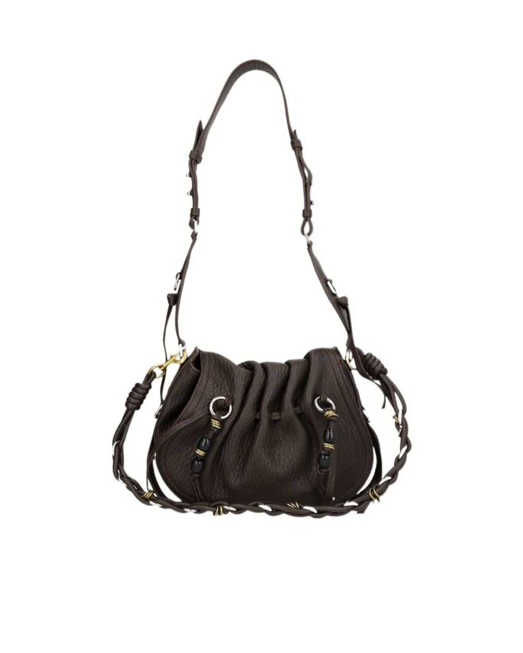 Isabel Marant Black Bolton Drawstring Shoulder Bag