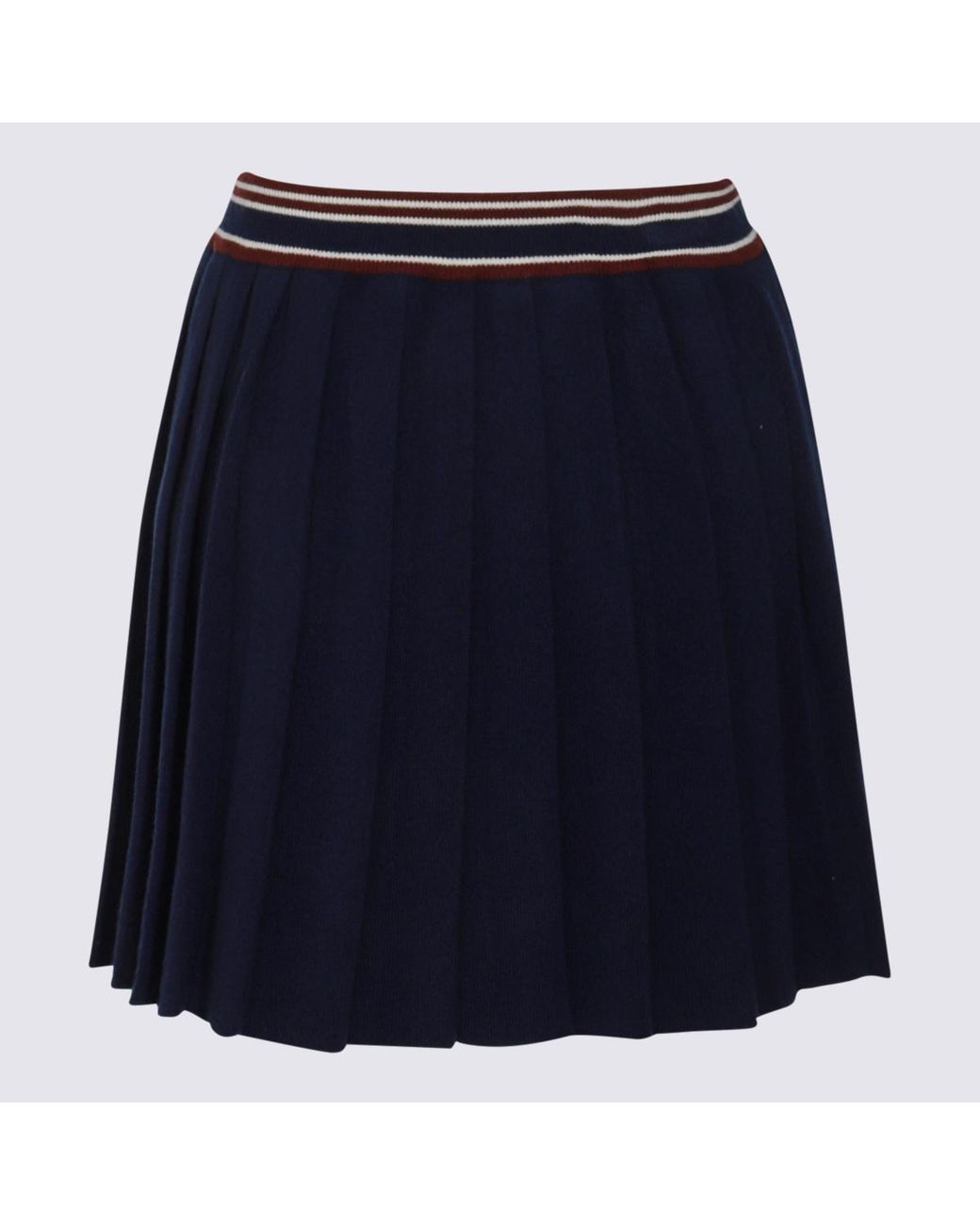 Miu Miu Blue Pleated Mini Skirt