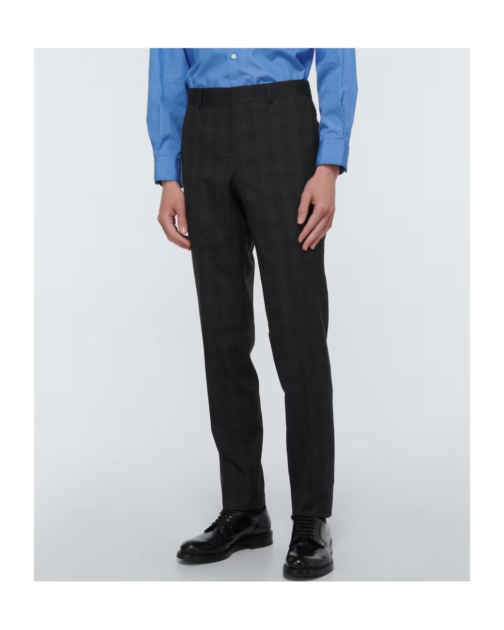 Comme des Garçons Gray Plaid Slim-Fit Casual Pants for men