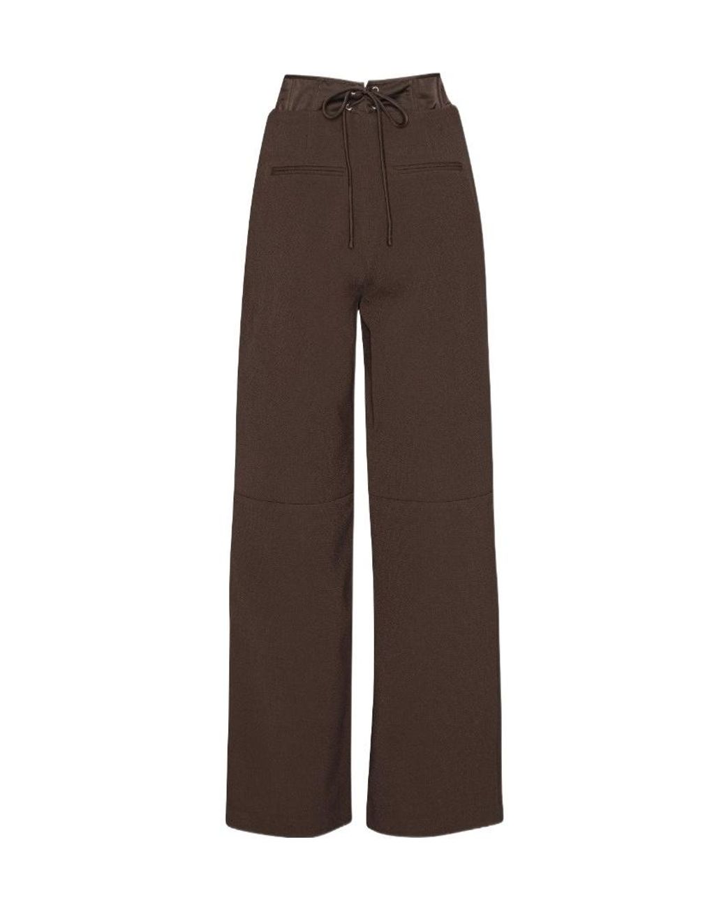 ROTATE BIRGER CHRISTENSEN Brown Corset Detailed Straight-Leg Pants
