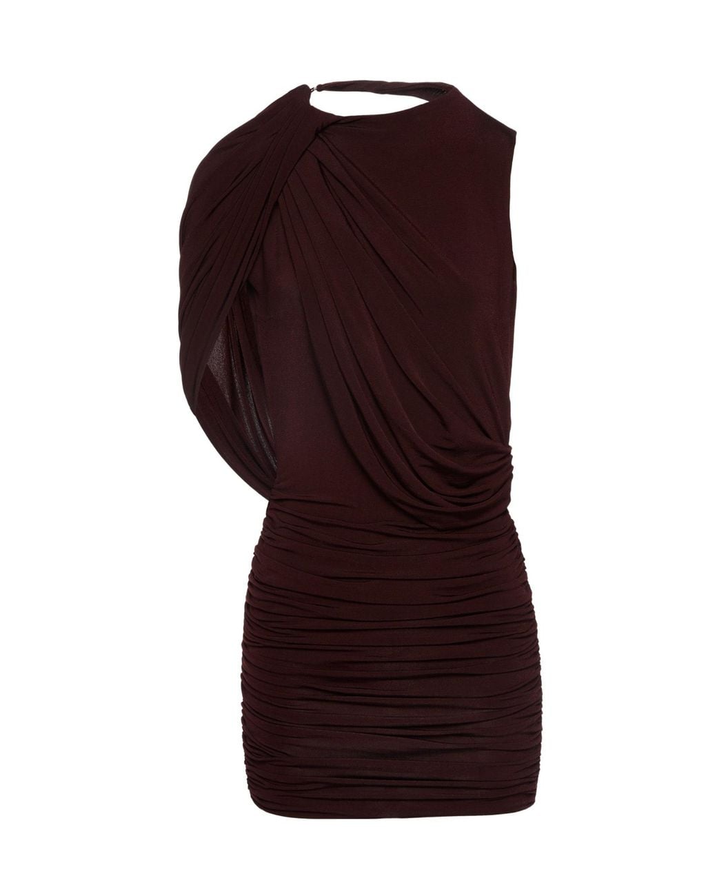 Magda Butrym Purple Asymmetrical Draped Mini Dress