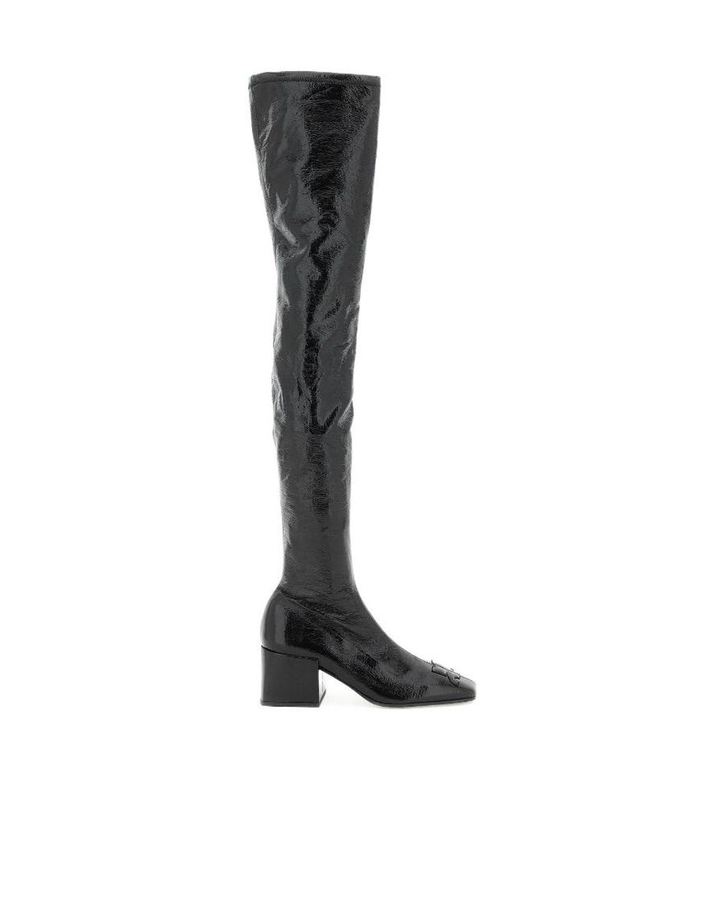 Courreges Black Courrèges Block Heel Thigh-High Boots