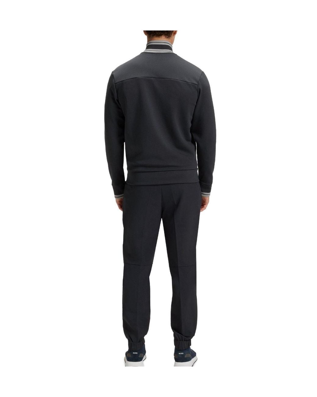 Boss Blue Standcollar Zipup Track Jacket for men