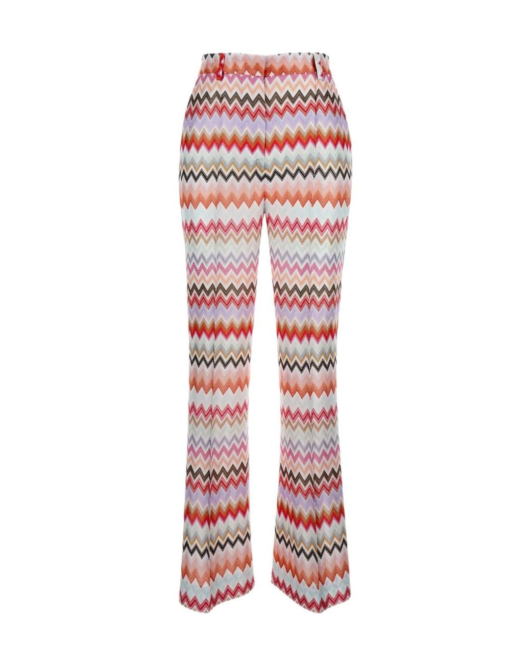 Missoni Gray Zigzag Straight-Leg Tailored Trousers