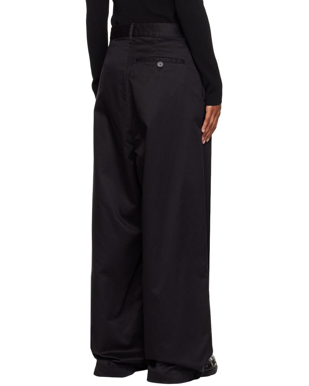 Balenciaga Black Drop-Crotch Wide-Leg Trousers