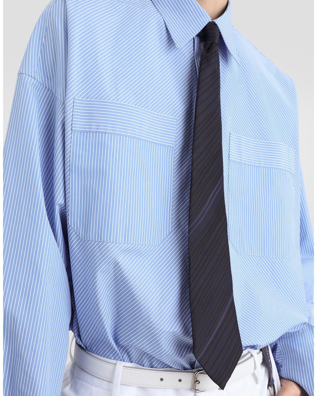 Dolce & Gabbana White Striped Tie for men