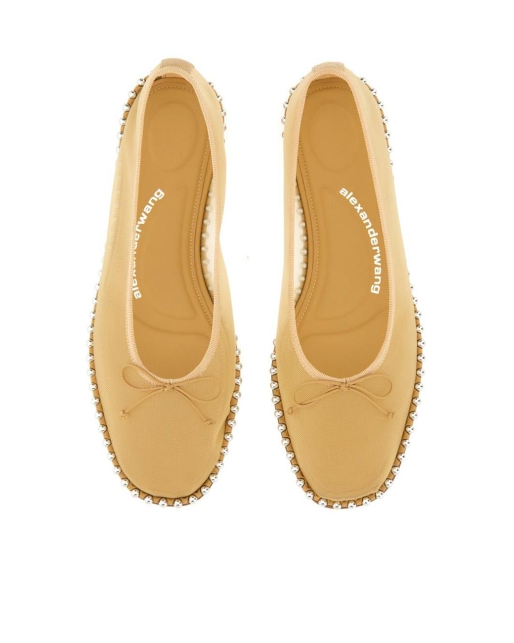 Alexander Wang Natural Studded Mesh Flat Shoes