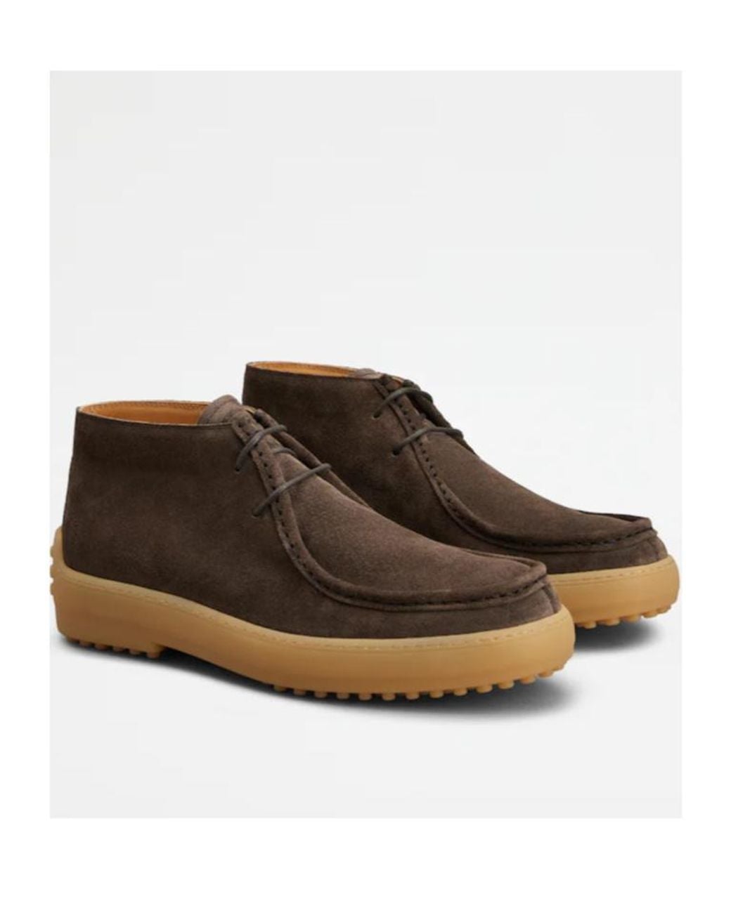 Tod's Brown Round-Toe Ankle Boots for men
