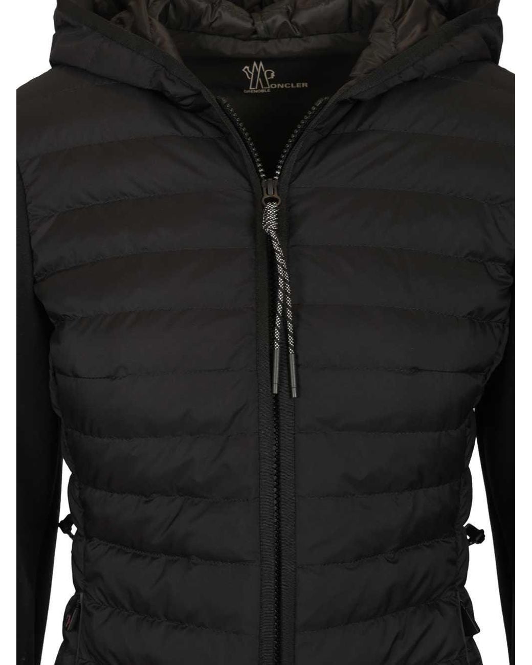 Moncler Black Grenoble Hooded Panelled Down Jacket