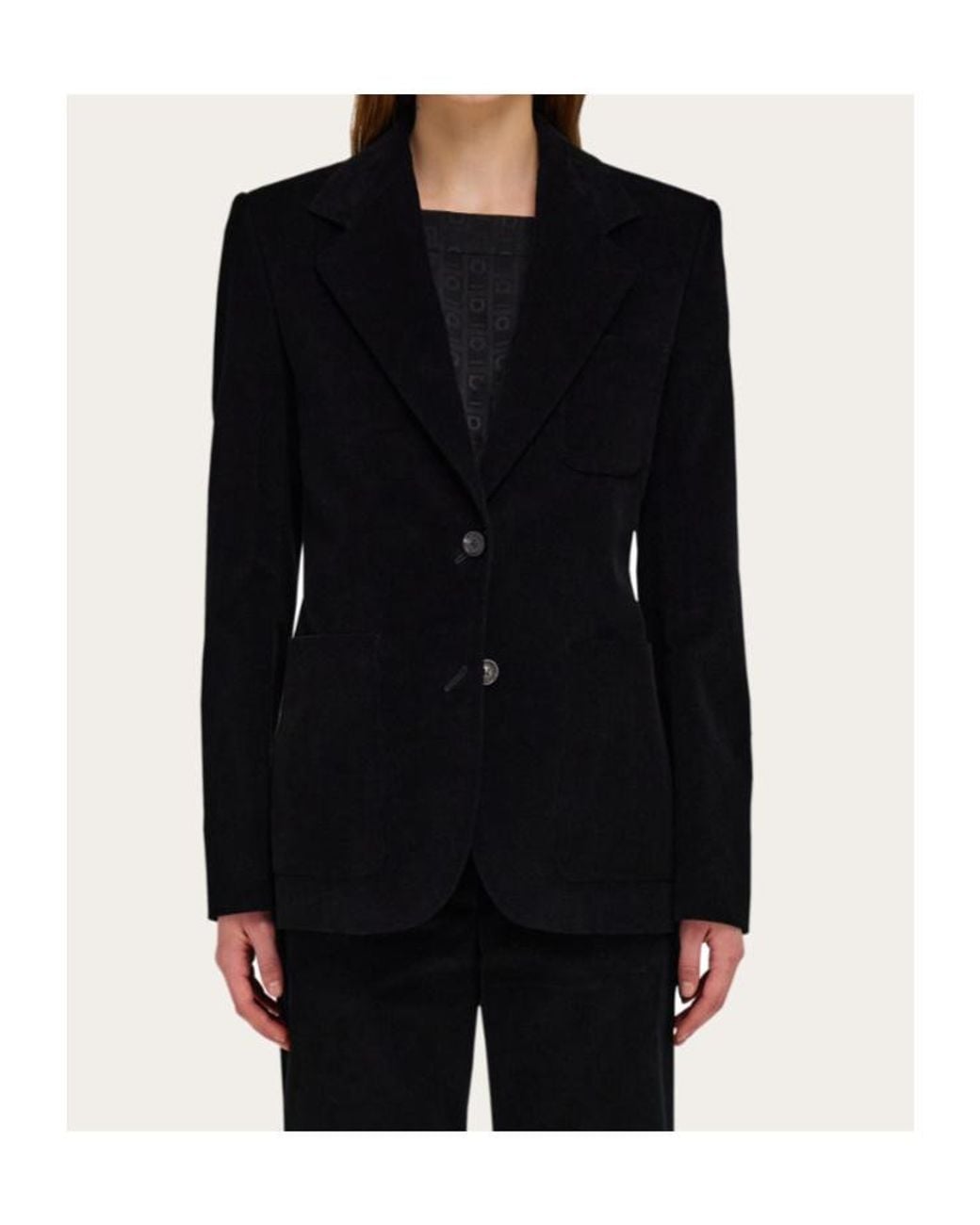 Ferragamo Black Corduroy Blazer