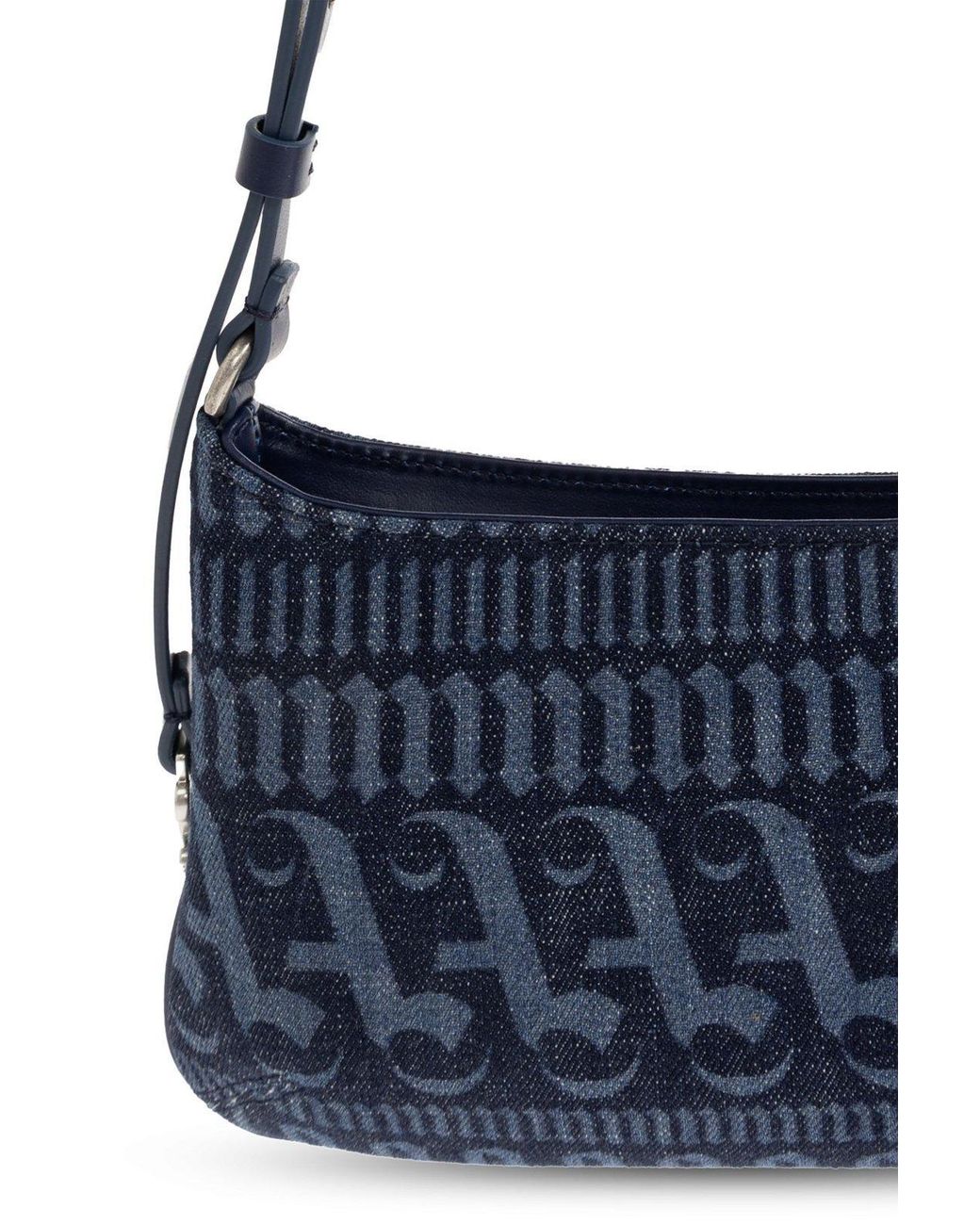 Palm Angels Blue Giorgina Logo Shoulder Bag