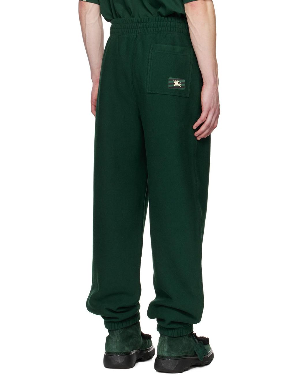 Burberry Green Equestrian Knight Patch Track Pants for men