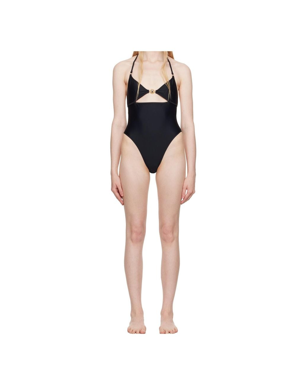 MARINE SERRE Blue Jersey Swimsuit