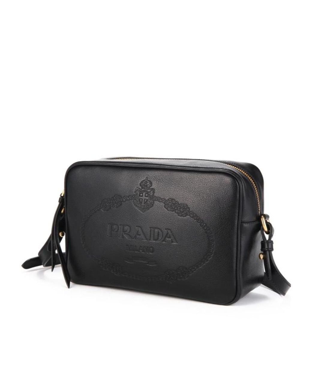 Prada Logo Shoulder Bag in Black | Lyst UK