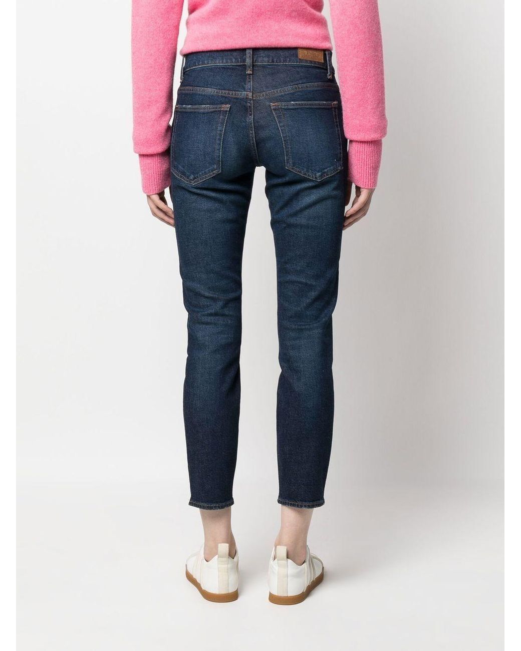 Polo Ralph Lauren Blue Logo Patch Cropped Skinny Jeans