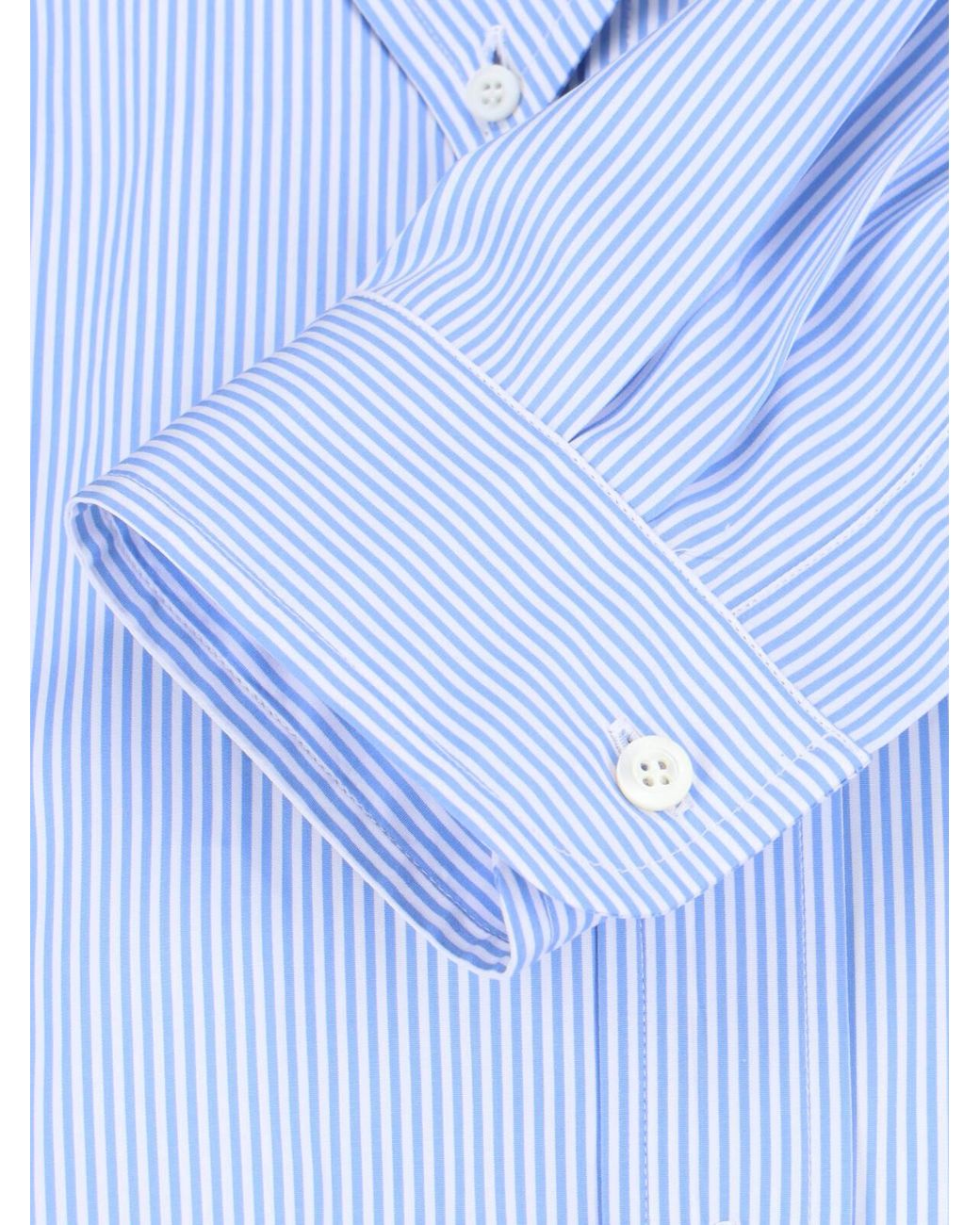 Miu Miu Blue Logo-Embroidered Striped Shirt