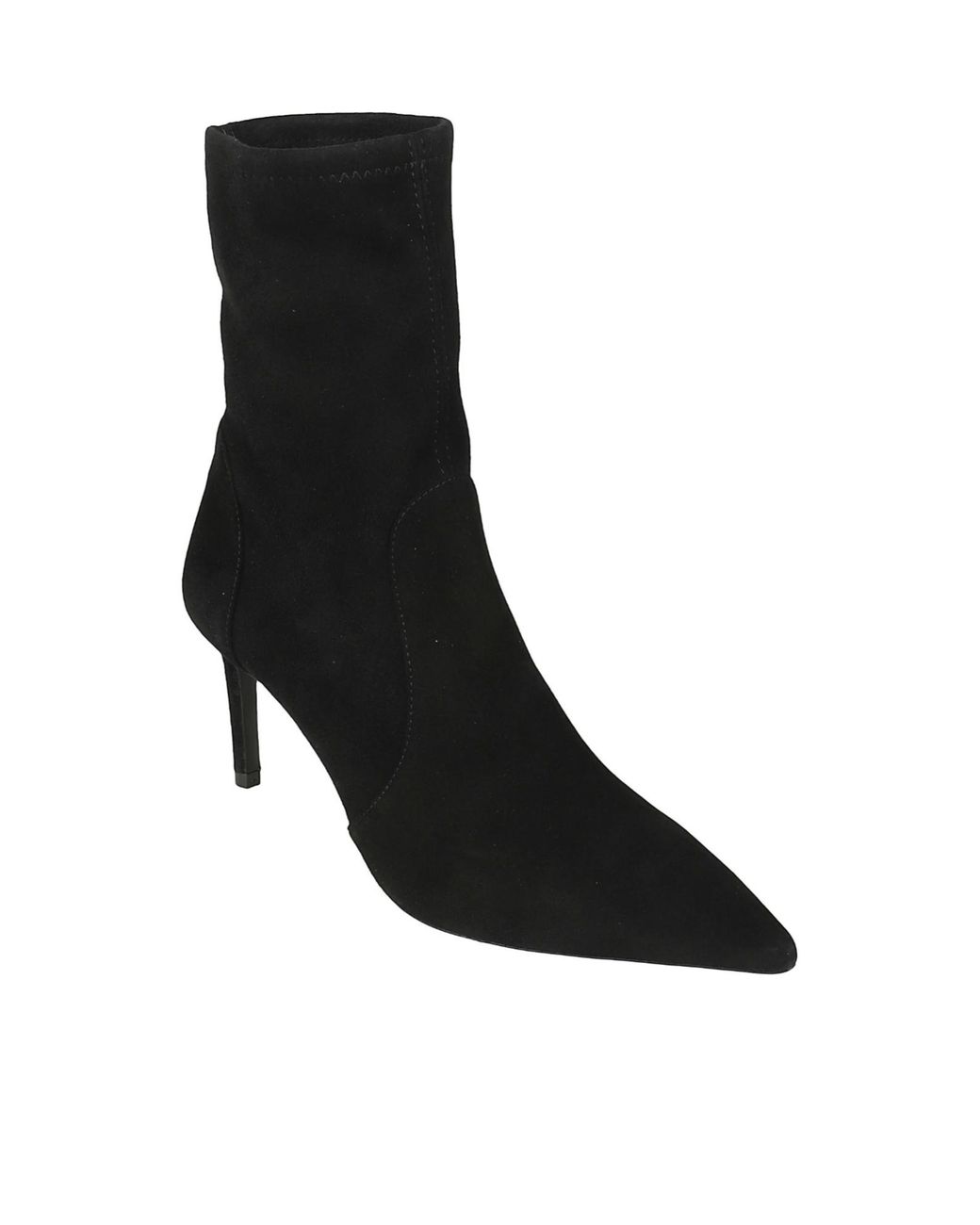 Stuart Weitzman Black Pointed-Toe High-Heeled Ankle Boots