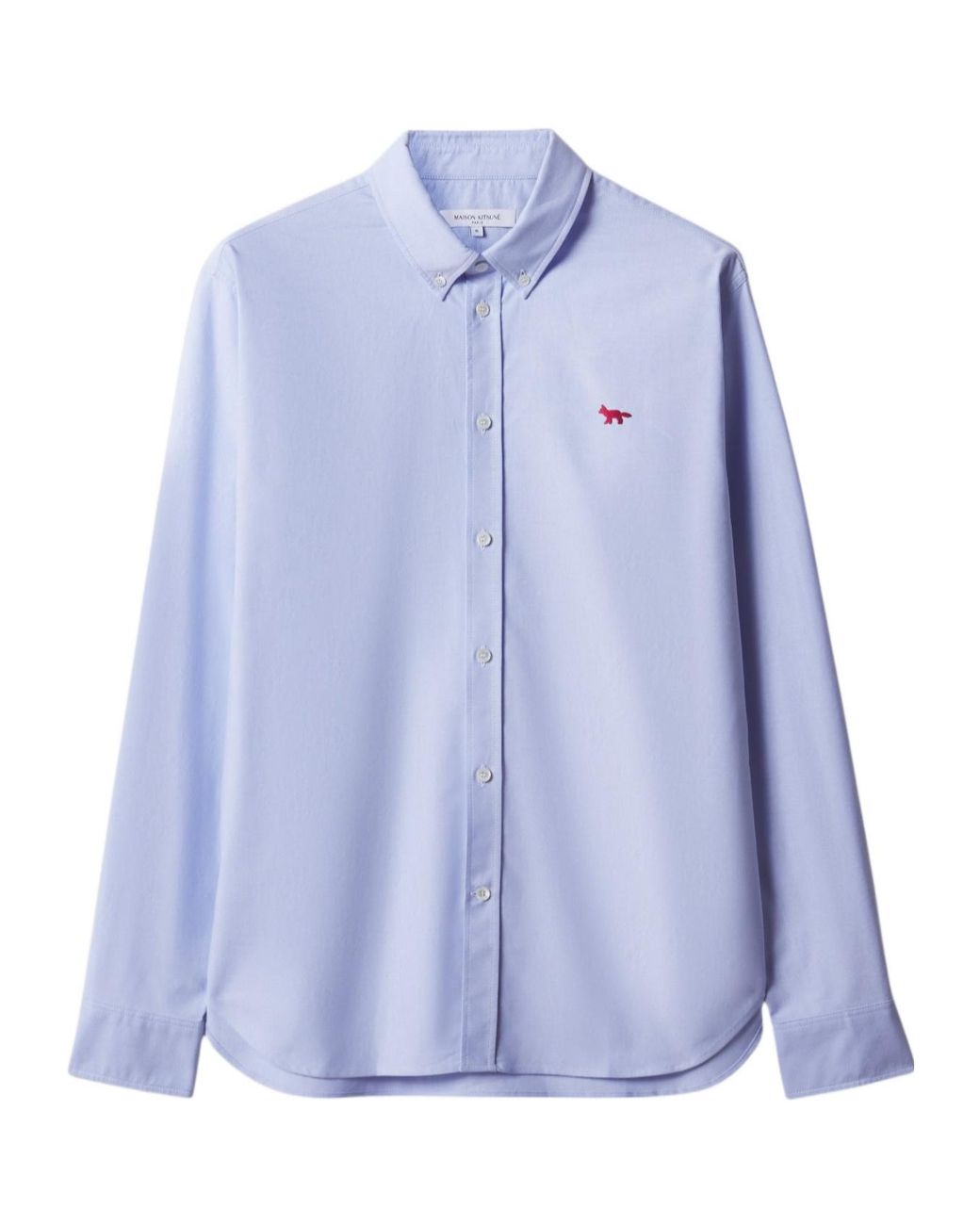 Maison Kitsuné Blue Maison Kitsuné Profile Fox Embroidered Shirt for men