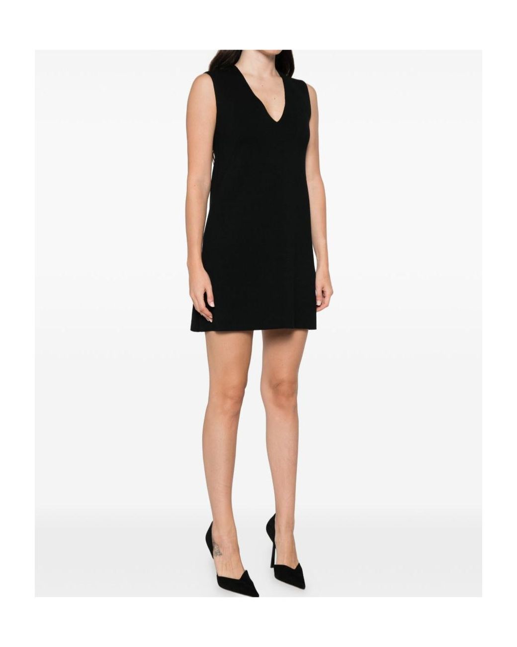 Fendi Black V-Neck Sleeveless Dress