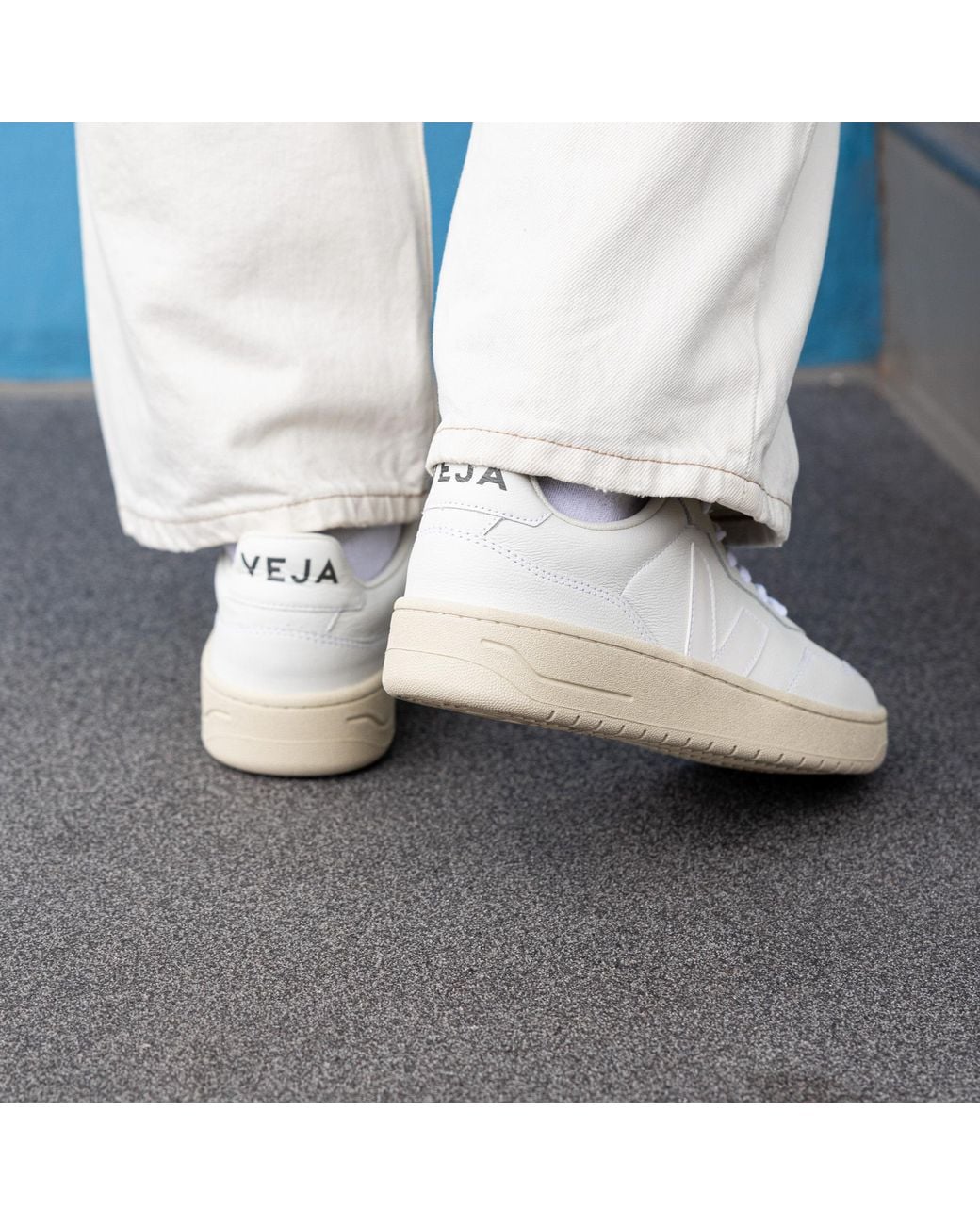Veja White V-90 Lace-Up Sneakers for men