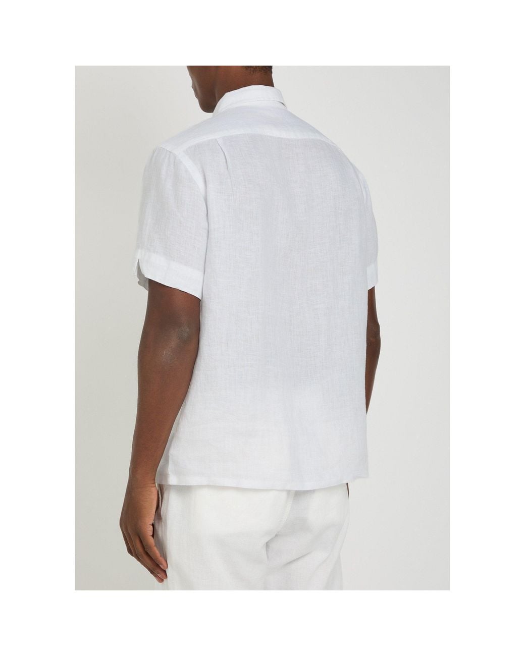 Polo Ralph Lauren White Linen Short-Sleeve Plain Shirt for men