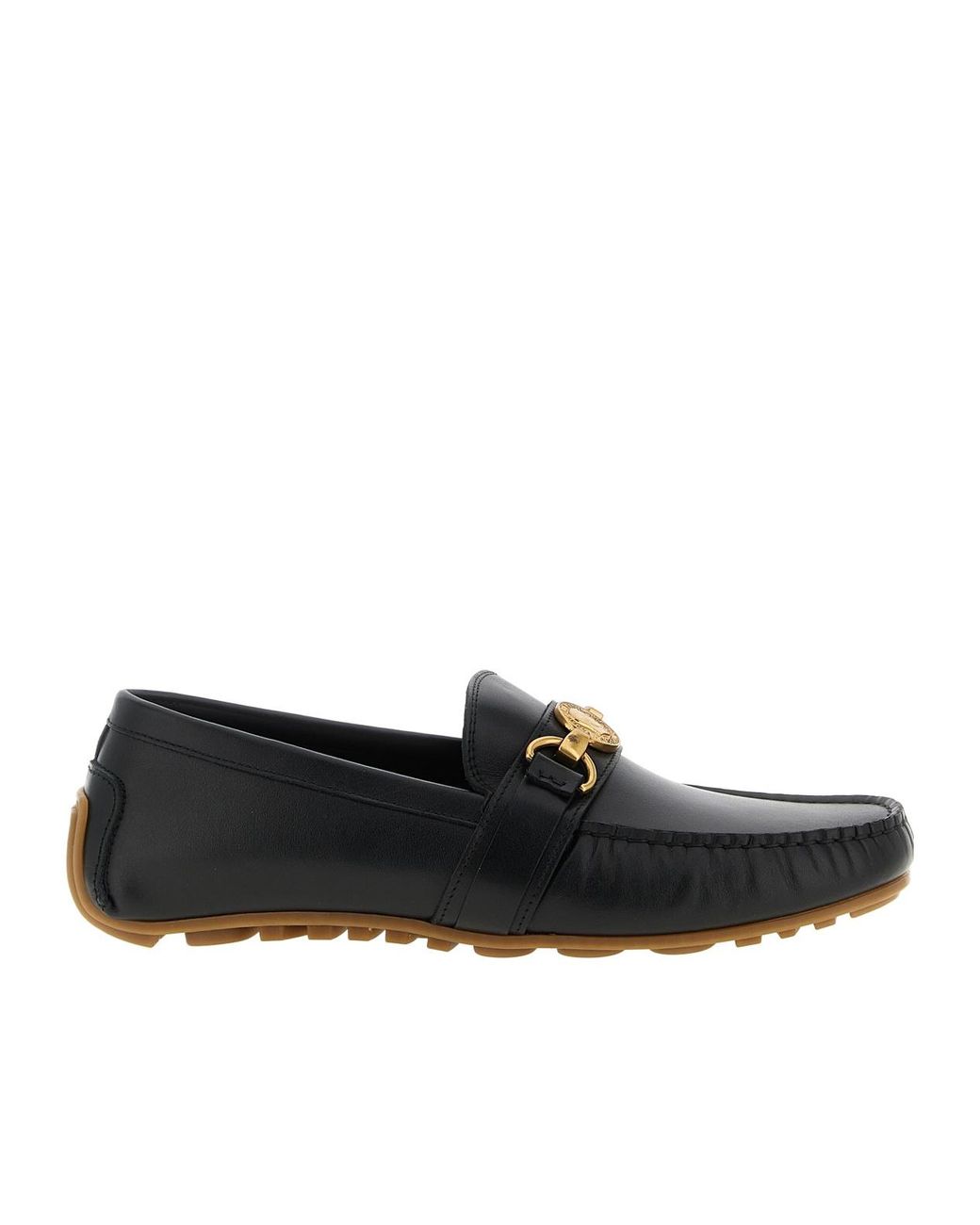 Moschino Black Logo Plaque Penny Loafers for men