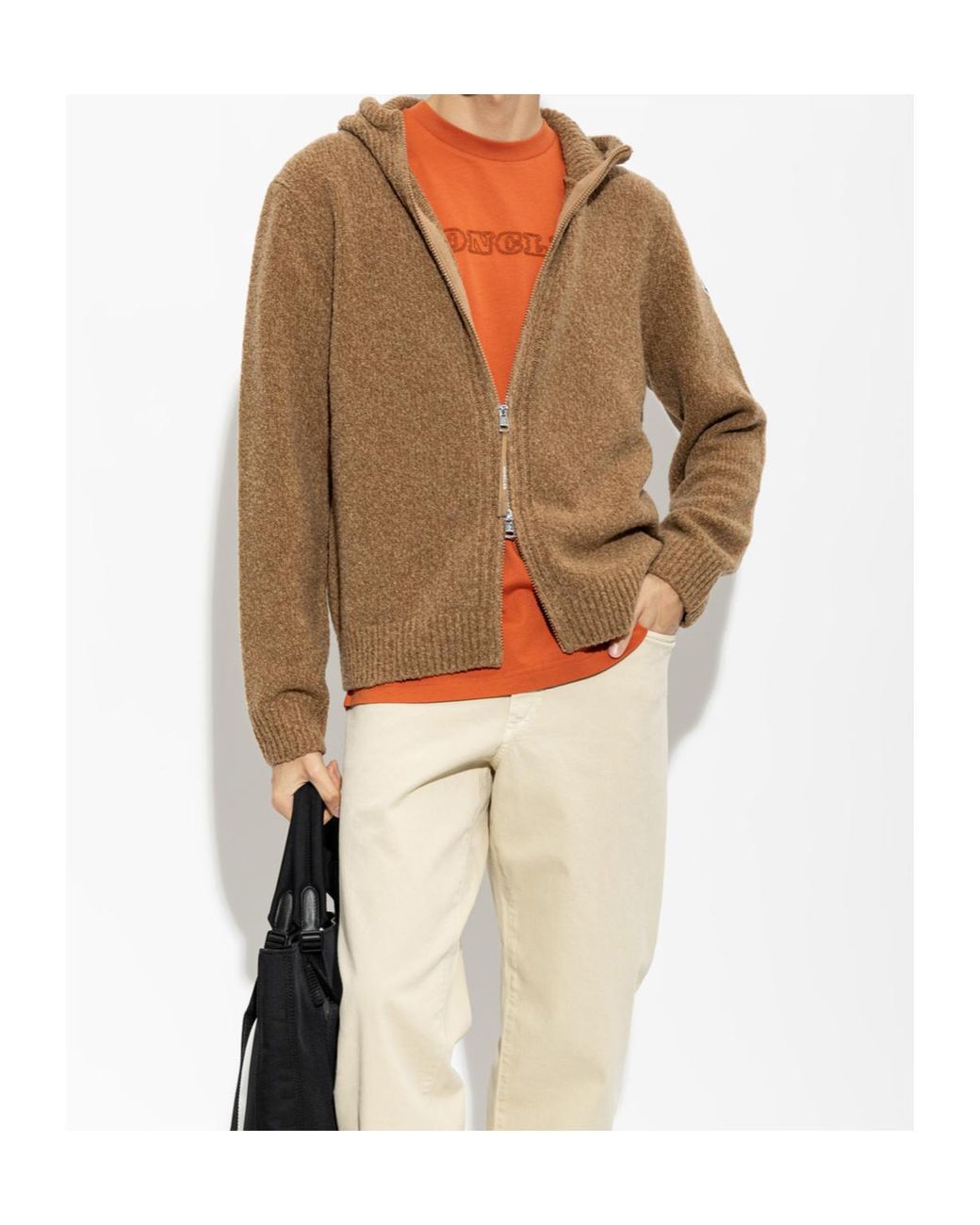 Moncler Orange Logo Crewneck T-Shirt for men