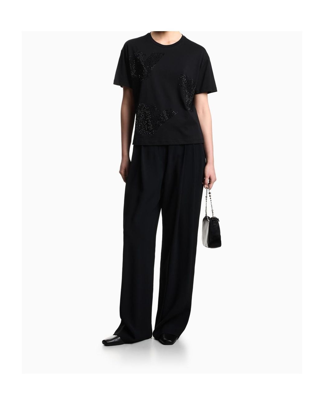 Emporio Armani Black Embellishment T-Shirt