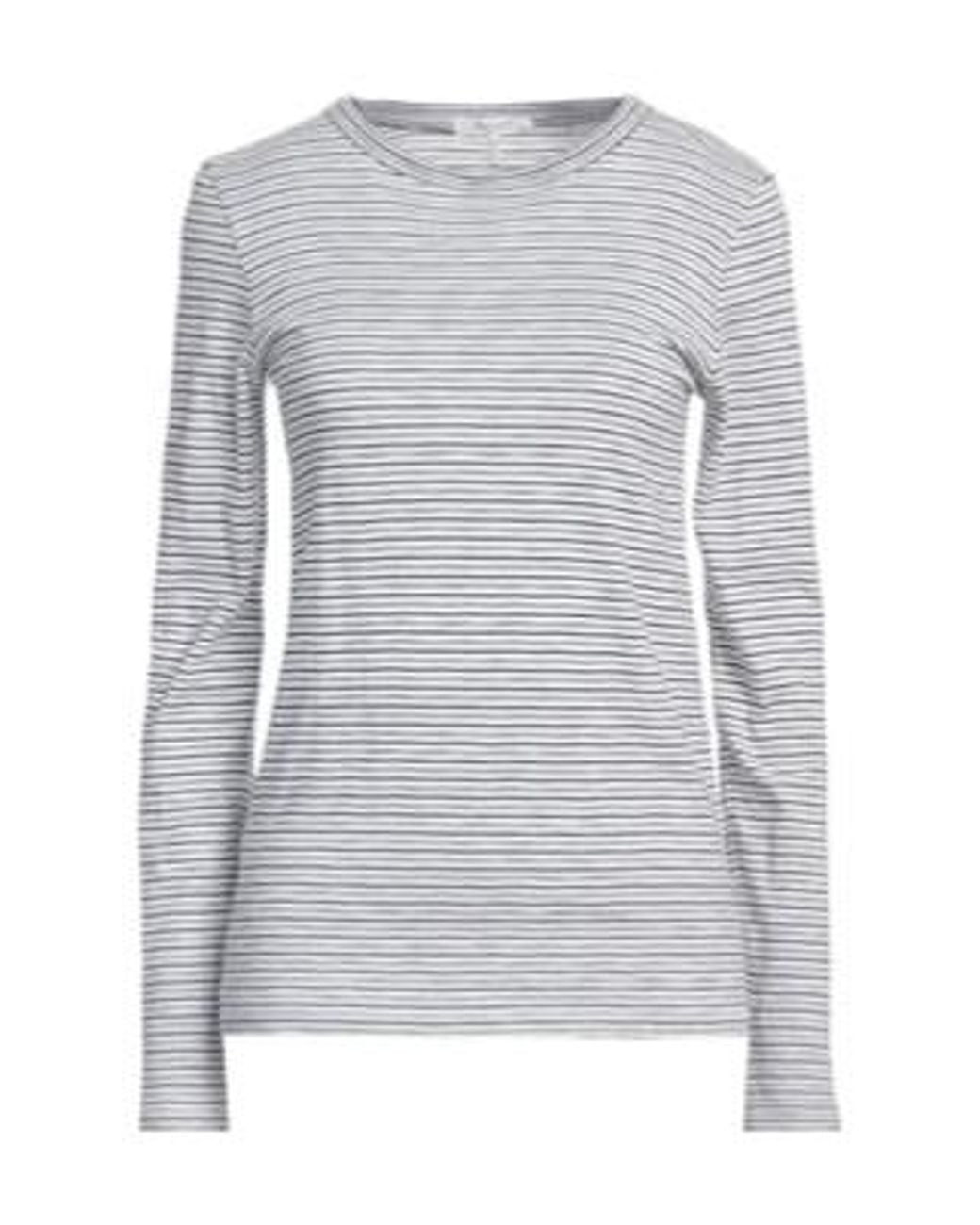 Rag & Bone Gray Fine Horizontal Stripe Crew-Neck Long-Sleeve Top