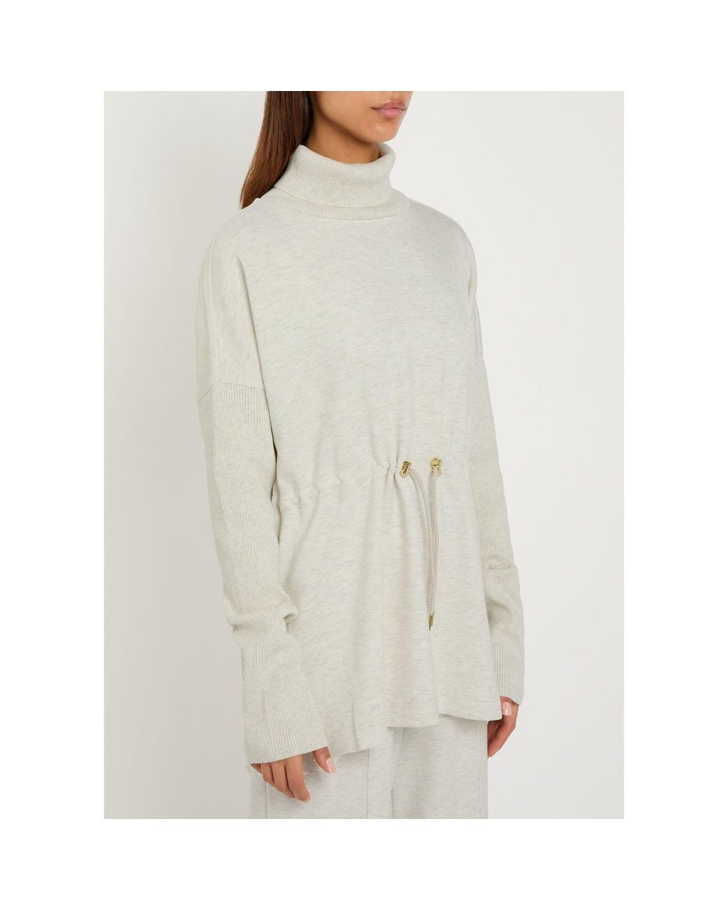 Varley White Loose Long-Sleeved Sweatshirt