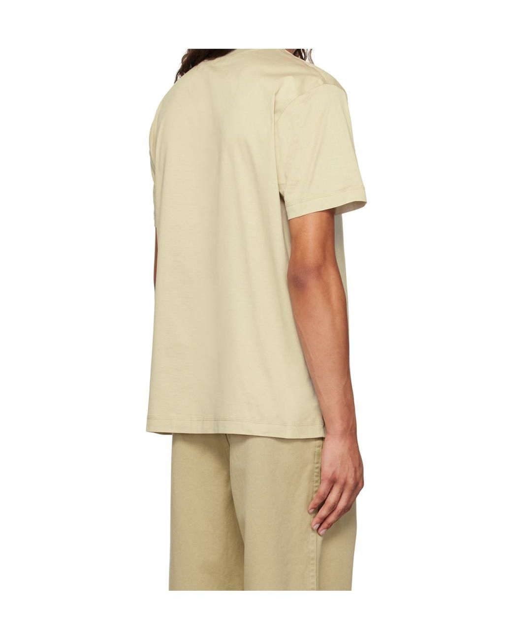 Burberry Natural Ekd-Embroidered Crewneck T-Shirt for men