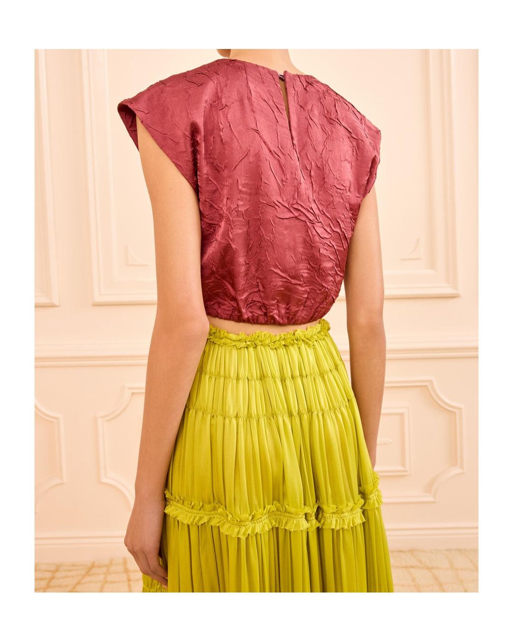 Ulla Johnson Multicolor Gisella Satin Crop Top