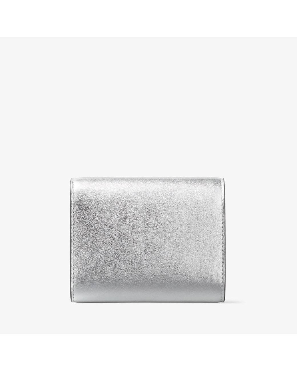 Jimmy Choo Gray Marinda Metallic Compact Wallet
