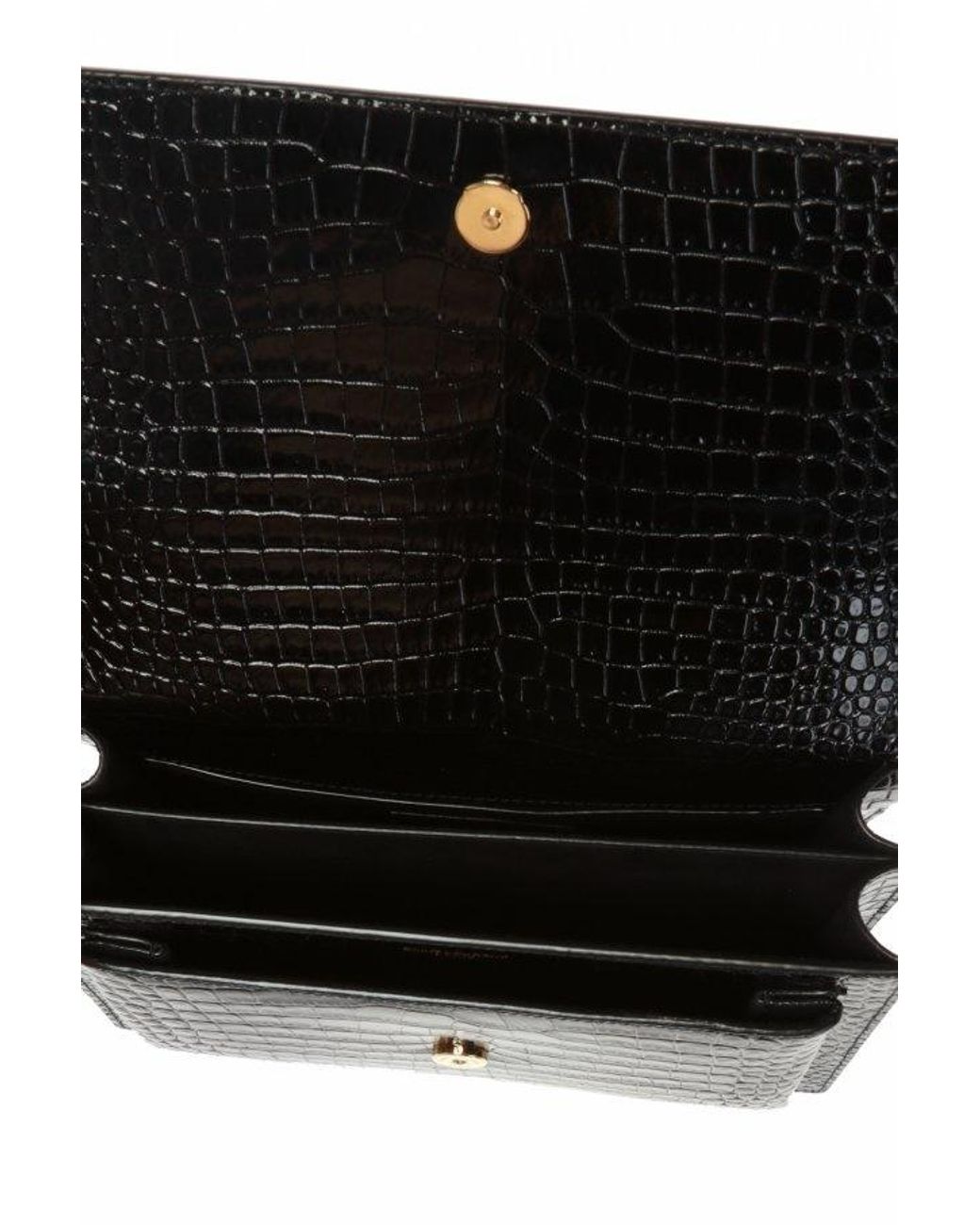 Saint Laurent Black Sunset Embossed Medium Shoulder Bag