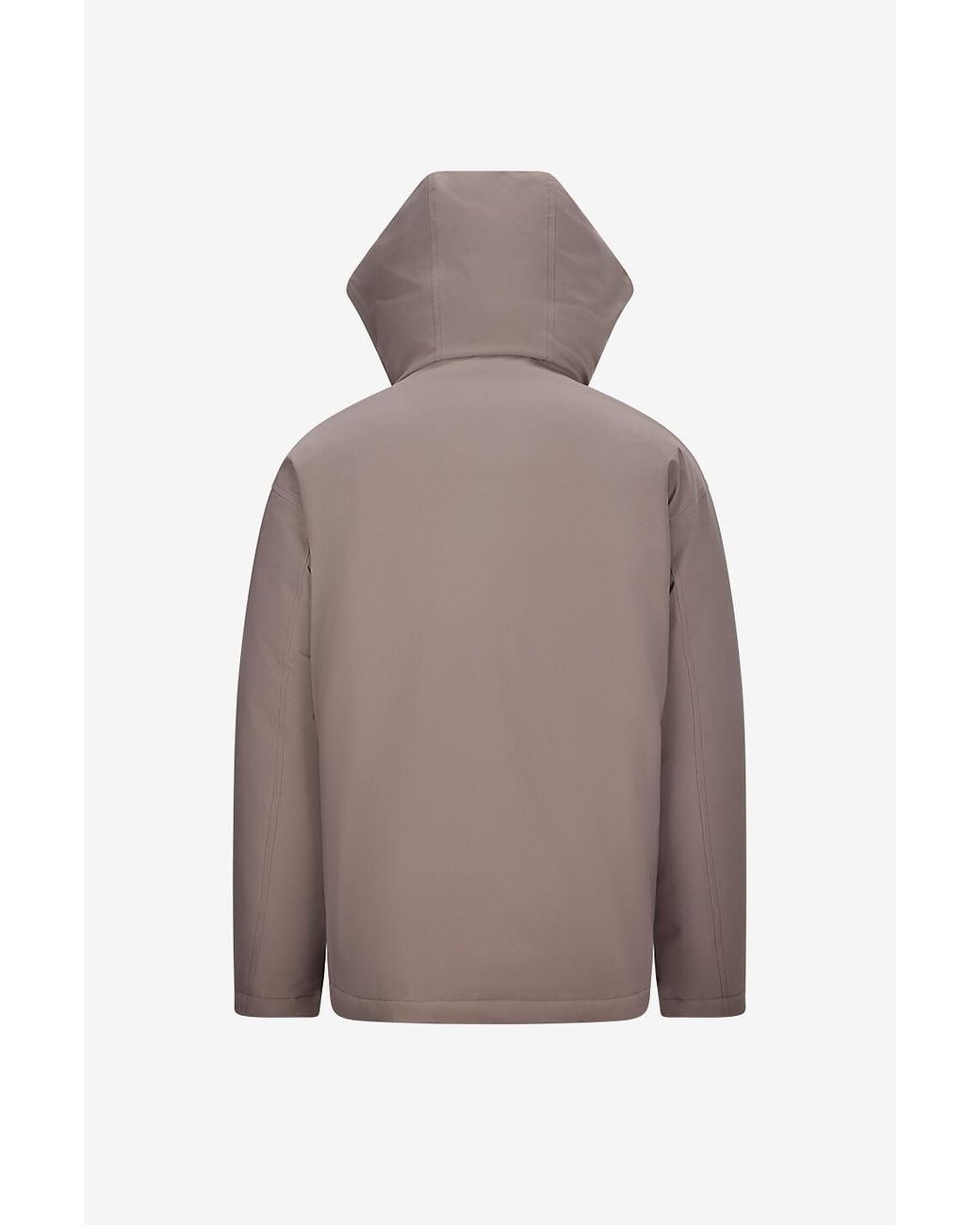 Herno Brown Cropped Hooded Matte Nylon Down Jacket for men