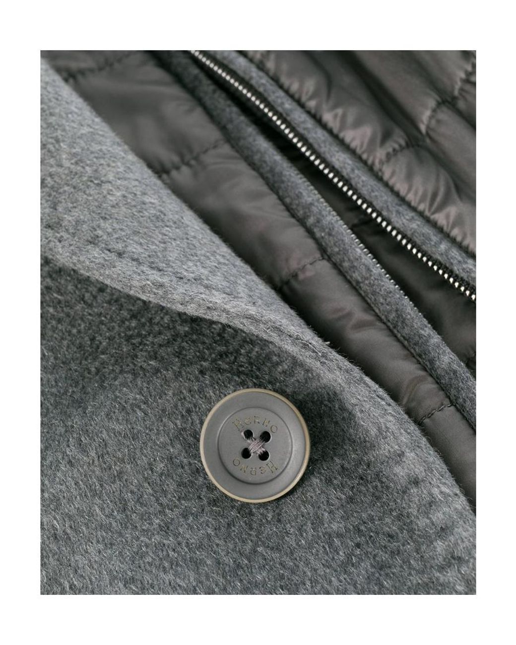 Herno Gray Single-Breasted Layered Coat for men