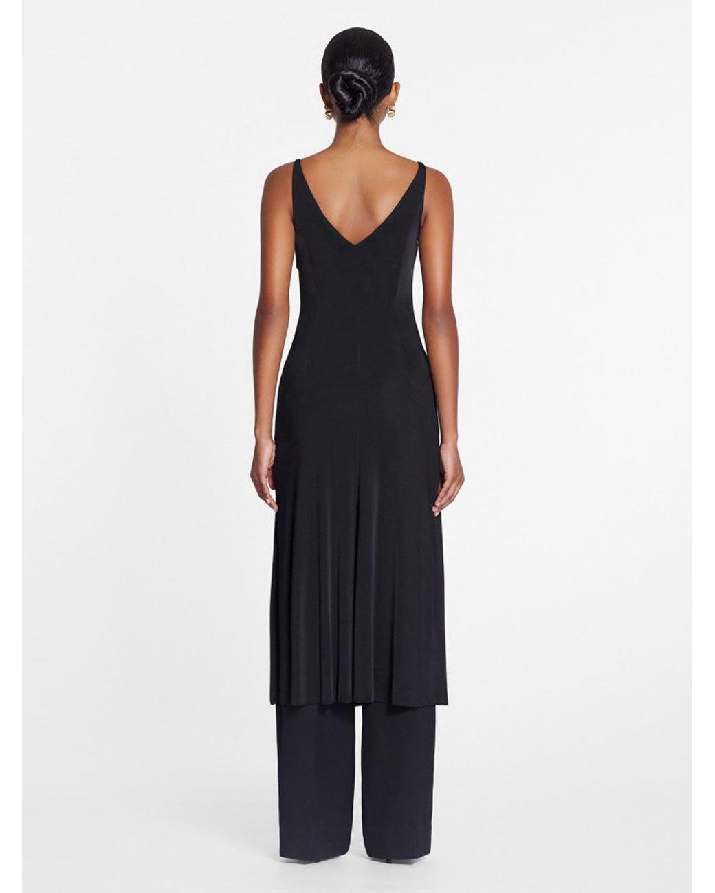 Lanvin Black Pleated A-Line Midi Dress