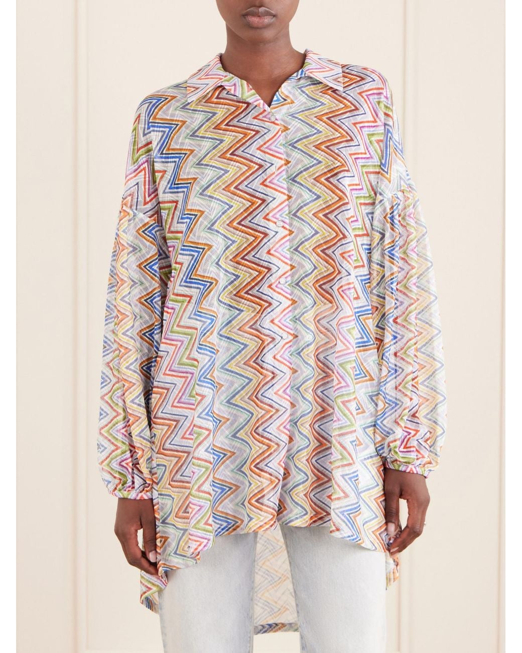 Missoni White Loose Striped Shirt