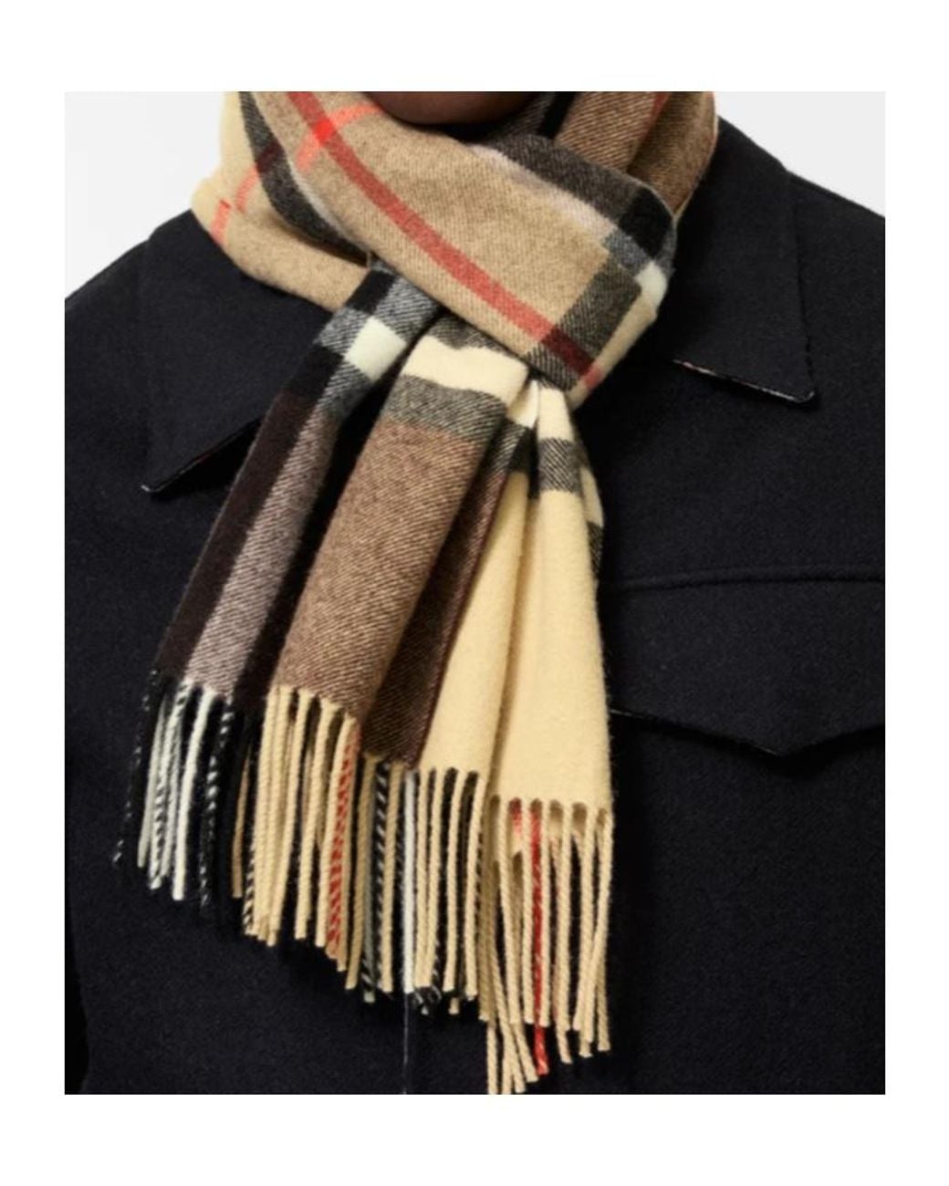 Burberry Multicolor Gradient Check Cashmere Scarf for men