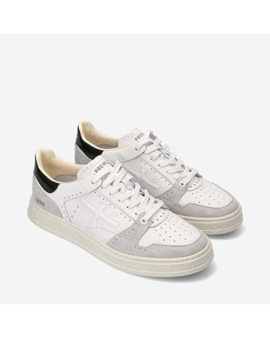 Premiata White Logo Low-Cut Casual Shoes for men