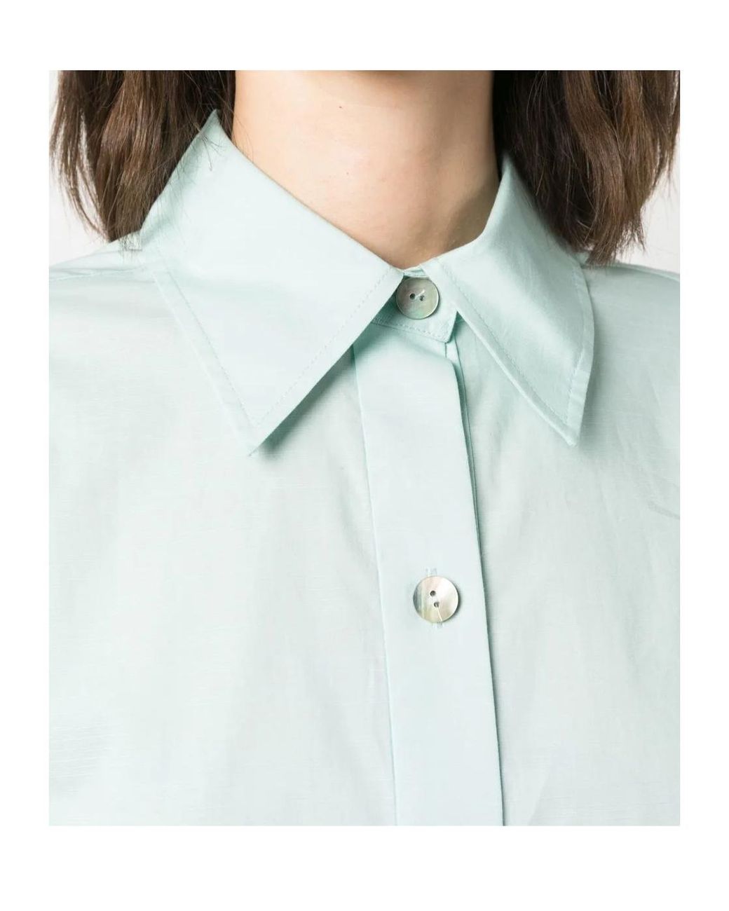 Vince Blue Tie Back Long Sleeved Buttoned Shirt