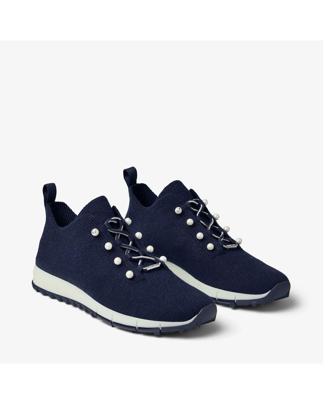 Jimmy Choo Blue Veles Cashmere Sneakers